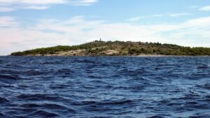 Die Insel Hanö von See ausgesehen