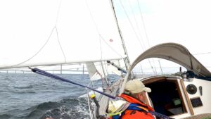 Wir segeln auf die Öresundbrücke zu