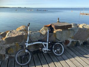 Blick über den Öresund vor dem Start einer abendlichen Tour mit den Fahrrädern