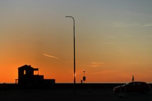 Sonnenuntergang an der Nordmole von Hundested